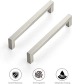 Ravinte 12 Pack 6-1/4 Inch Square Cabinet Handles - Brushed Nickel Stainless Steel Drawer Pulls for Kitchen Hardware