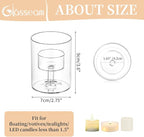 Glasseam Tea Lights Candle Holder: Set of 12 Decorative Modern Clear Glass Cylinder Candle Holders for Table Wedding Centerpiece Birthday Party Decorations
