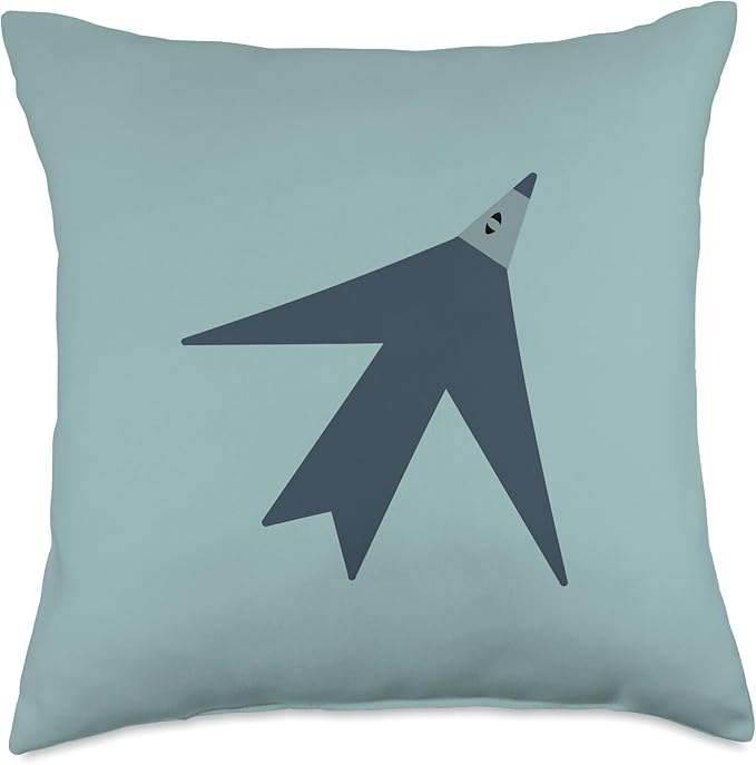 Cute Scandinavian Animals Designs Chic Scandinavian Bird Minimalism Throw Pillow, 18x18, Multicolor