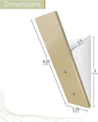 Homeforia Gold Wall Coat Hooks, High End White Wood & Gold Metal Wall Mounted Clothing Hook, Mid-Century Modern Clothes Hooks, Heavy Duty Wooden Hook for Hanging Coats, Hats, Towels & More, Set of 4