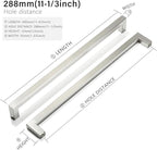Cabinet Pulls Brushed Nickel Cabinet Handles Square Drawer Pulls, 50 Pack 11-1/3 Inch Stainless Steel Kitchen Door Cupboard Handles, Cabinet Hardware Drawer Handles, 288mm Hole Centers