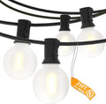 G40 Outdoor Globe Lights, 25FT Globe Christmas Lights with 27 LED Shatterproof Frosted Bulbs (2 Spare), Outdoor String Lights for Party Patio Garden Backyard Bistro Pergola Gazebo Decor, Black Wire