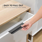 Ravinte Hardware 20 Pack Black Cabinet Handles, 5 Inch (128mm) Finger Edge Pulls, 4 Inch Hole Center, Finger Pulls for Cabinets
