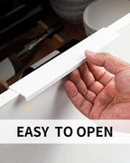5 Pack 8 inch self Adhesive Cabinet pulls Adhesive Cabinet Handles Drawer pulls Warm White Stick on Finger pulls Concealed Finger pulls for cabinets Seam Handles Edge Flat