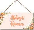 Personalized Flowers Sign Door Décor For Kids Room Custom Name Little Man Cave Wall Art Decor, Stars Floral Nursery Beautiful Art Plate For Girls Room Boys Bedroom