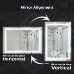 Fab Glass and Mirror LED Mirror 40x32 Inches, Led Bathroom Mirror with Lights Front and Backlit Anti-Fog Memory Brightness, Three Color Options Frameless Wall Mounted Bathroom Vanity Mirror