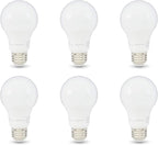 Amazon Basics A19 LED Light Bulbs, 60 Watt Equivalent, Energy Efficient 9W, E26 Standard Base, Soft White 2700K, Dimmable, 10,000 Hour Lifetime , 6-Pack