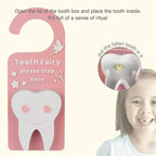 Tooth Fairy Tooth Holder Box Tooth Fairy Door Hanger with Money Box Keepsake Tooth Fairy Box Encourage Gifts for Lost Teeth Boy Girl Milk Teeth (Blue)