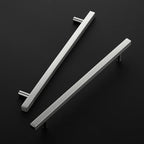 Ravinte Brushed Nickel Cabinet Handles 10 Pack 10 inch Satin Nickel Square Cabinet Pulls Silver Hardware for Kitchen Cabinets 12-1/2 inch Overall Length Stainless Steel Drawer Pulls