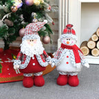 Large Standing Christmas Gnomes, 95CM Swedish Tomte Large Santa Gnome Stuffed Plush with Retractable Spring Legs, Scandinavian Christmas Decorations Ornaments Holiday Home Decor (Red Santa Gnome)