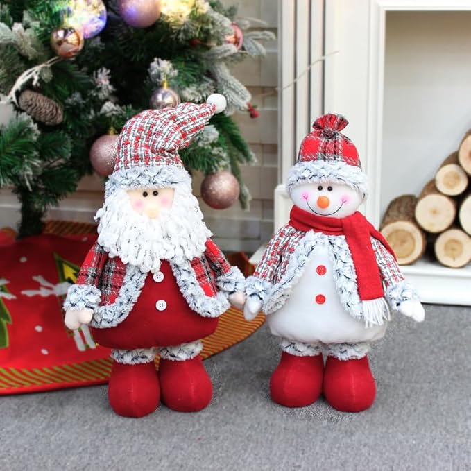 Large Standing Christmas Gnomes, 95CM Swedish Tomte Large Santa Gnome Stuffed Plush with Retractable Spring Legs, Scandinavian Christmas Decorations Ornaments Holiday Home Decor (Red Santa Gnome)