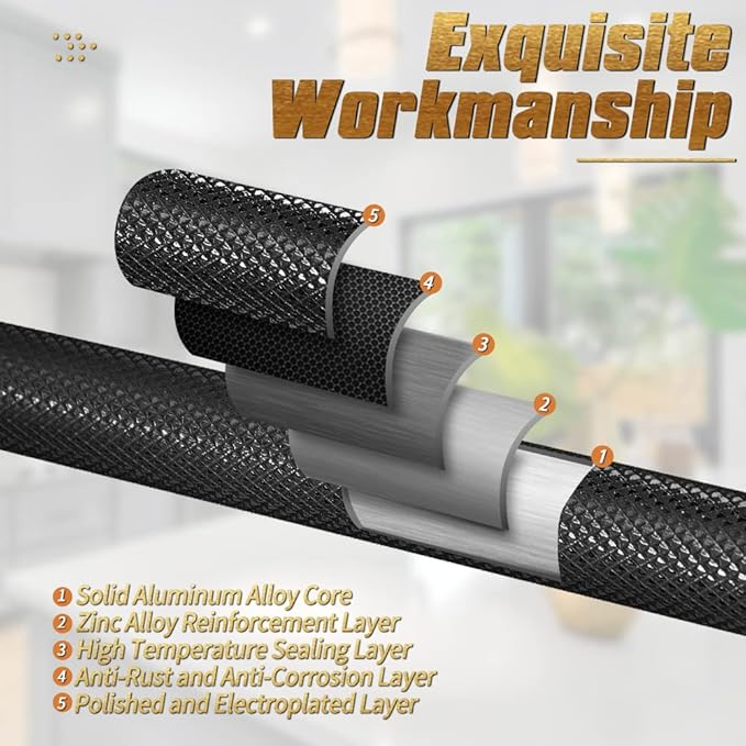 Knurled Cabinet Pulls 2 Pack, 3.5 Inch Long Cabinet Handles Metal Door Pulls, Kitchen Drawer Pull Knurled Dresser Handles - 2 1/2" Hole to Hole, Black & Gold