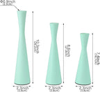 Vixdonos Taper Candle Holders Metal Candlestick Holders Set of 3 Table Mantel Decorative Candle Stand for Dinning,Party，Wedding,Home Decor(Light Green)