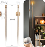 Candle Sconces Long Wall Candle Holder - Set of 2 Gold Long Wall Candle Sconce Retro Chic Wall Sconces Candle Holder Decoration for Dining Room, Living Room, Office, Bathroom