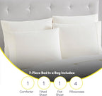 California King Comforter Set - Soft & Breathable 7-Piece Bedding Collection - 1 Comforter, 1 Fitted Sheet, 1 Flat, 4 Pillowcases - Deep Pocket - Premium Quality - Ideal for All Seasons, Ivory