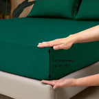Mejoroom Full Size Sheet Sets - 16 Inch Deep Pocket Sheets & Pillowcase Sets - 1800 Collection Microfiber Bed Sheet Set - Extra Soft, Fade & Wrinkle Resistant - 4 Piece (Full, Emerald Green)