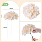 AVIVIHO 65pcs Champagne Fake Flowers Hydrangea Artificial Flowers Bulk Realistic Hydrangeas Silk Flowers with Stems for Arrangement Home Weddings,Centerpieces,Party Arch Backdrop Decorations