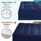 CYMULA King Size Mattress Topper - Extra Thick Cooling Mattress Pad Cover for Back Pain - Soft Mattress Protector Firm Bed Topper Pillow Top with 8-21 Inch Deep Pocket 3D Snow Down Alternative Fill