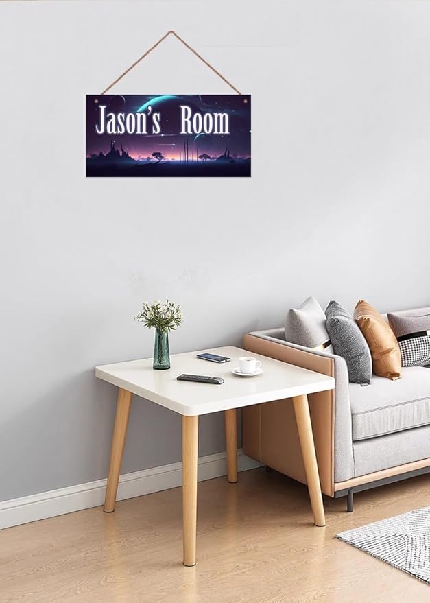 Personalized Sign Science Fiction Themed For Kids Room Starry Sky Nursery Door Art Decor For Little Man Cave,Custom Name Wall Decor Decorative Plate for Boys Bedroom Girls Room