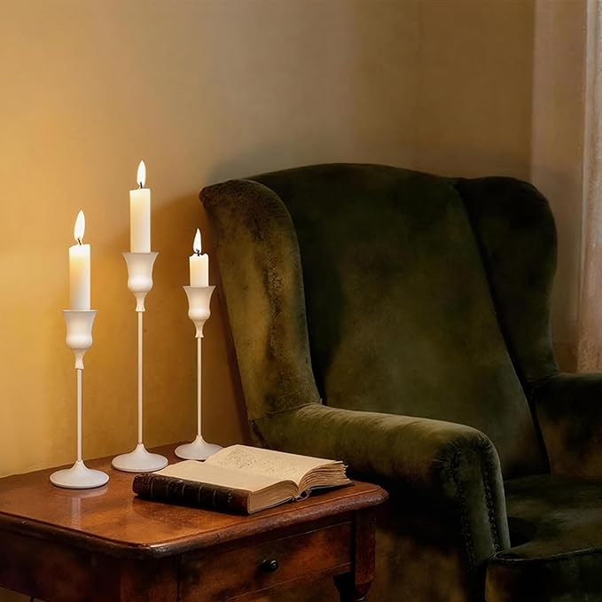 Candlestick Holders White, 12 Packs Taper Candle Holder for Candlesticks, Candle Sticks Holder Decor for Home Decor