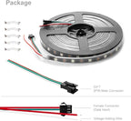 BTF-LIGHTING WS2812B IC RGB 5050SMD Pure Gold Individual Addressable LED Strip 16.4FT 150LED 30Pixel/m Flexible Full Color IP67 DC5V for DIY Chasing Color Project(No Adapter or Controller)