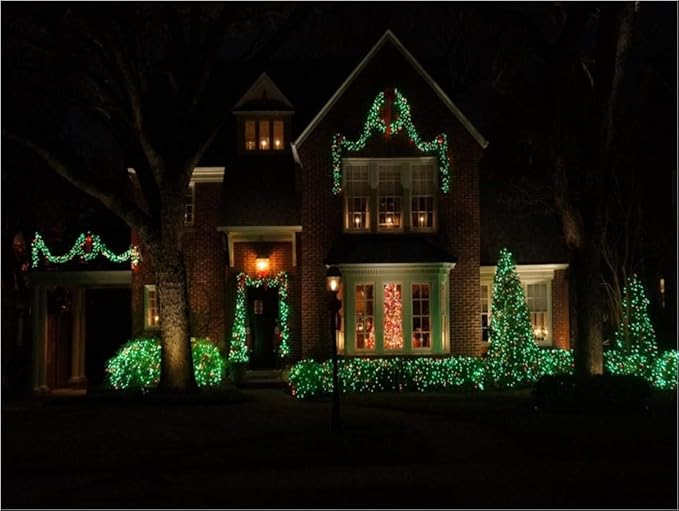 Holiday Essence 100 Green Christmas St. Patrick's Day Light Set, 20.6 Feet White Wire Indoor Outdoor
