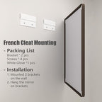 36x36 Square Bathroom Framed Mirror for Wall, Brushed Bronze Metal Bathroom Vanity Mirror, Rounded Rectangle Mirror, Anti-Rust, Tempered Shatterproof (Horizontal/Vertical)