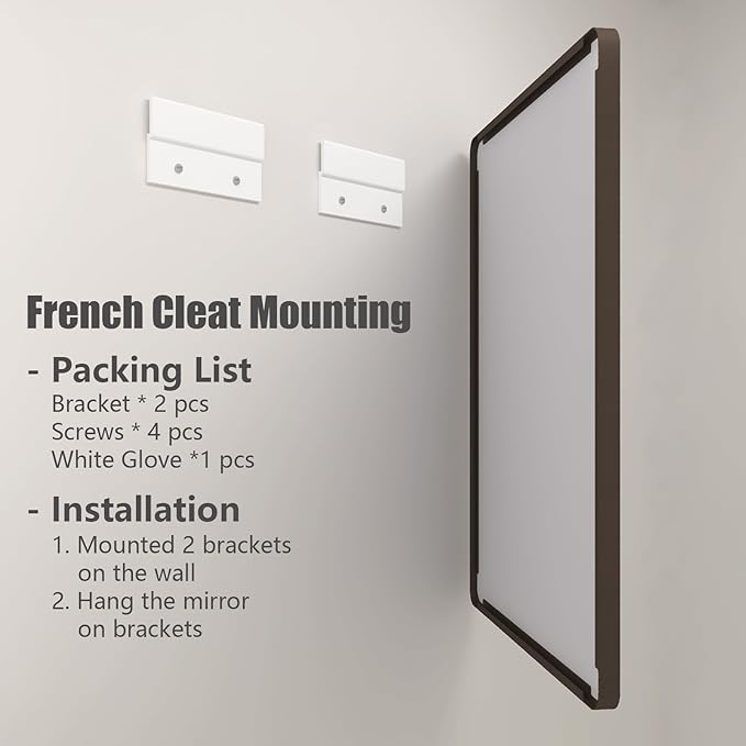 40x30 Bronze Brushed Bathroom Mirror for Wall, Brushed Metal Framed Bathroom Vanity Mirror, Modern Rectangle Mirror, Rounded Corner, Shatterproof, Anti-Rust (Horizontal/Vertical)