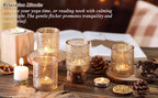 40Pcs Glass Votive Candle Holders, Gold Tea Light Candle Holders Vintage Tealight Candle Holder Bulk for Autumn, Thanksgiving Table Centerpieces, Christmas Decor (Gold)