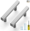 Ravinte Brushed Nickel Cabinet Handles 30 Pack 2-1/2 inch Satin Nickel Square Cabinet Pulls Silver Hardware for Kitchen Cabinets 4 inch Overall Length Stainless Steel Drawer Pulls