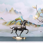Brass Running Horse Statue Handmade Horse Figurines, Scandinavian Luxury Office Living Room Decor Horse Art Sculpture Animals - For Desktop Coffee Table Shelves Entrance Tables Fireplaces Decor