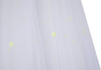 BCBYou Mosquito Net Canopy with Glow in Dark Stars for Baby, Kids, and Adults - Cover The Crib, Kids Bed, Full Size Bed (White)