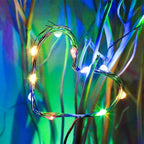 4 x Fairy Lights Battery Operated 8 Lighting Modes,50LEDs,16.4Ft/5 Meters Silver Wire String Lights,Timer Function,and Remote Control.for Christmas,Party,Wedding,Decorative Lighting