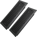 4x12 Inches 2 Pack Heavy Duty Walkable Floor Register - Easy Adjust Air Supply Lever Decorative Floor Vent Covers - Boston Design Vent Covers for Home - Matte Black