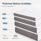 Amazon Basics Memory Foam Mattress, Medium Firm, 10 Inch, Full, White/Grey
