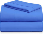 LuxClub 3 PC Sheet Set Bed Sheets Deep Pockets 16" Eco Friendly Wrinkle Free Cooling Machine Washable Hotel Bedding Silky Soft - Marine Blue Twin XL
