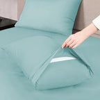 Mejoroom California King Size Sheet Set - Soft Microfiber Bed Sheets,Deep Pocket Fitted Sheet, Breathable, Wrinkle & Fade Resistant - 4 Piece (California King, Grayish Green)