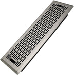 4x14 Inches Heavy Duty Walkable Floor Register - Easy Adjust Air Supply Lever Decorative Floor Vent Covers, Boston Design Vent Covers for Home - Satin Nickel