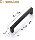 Ravinte 3 Pack 5 Inch Square Cabinet Handles - Matte Black Drawer Pulls for Kitchen, Cupboard, Cabinet Hardware