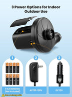 Air Mattress Pump, 3 Ways Powered Portable Electric Air Pump with 3-Nozzle AC 110V, DC 12V, Battery Operated Quick-Fill Inflator Deflator for Inflatable Pool Float Air Bed Boat Swimming Ring