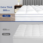 Mattress Topper Twin XL College Dorm, Waterproof Bed Topper Twin XL Cooling Mattress Pad Cover for College, Pillow Top Mattress Topper with Deep Pockets, Breathable Fluffy Fill Mattress Protector