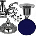 5-Candle Metal Candelabra 10.2 Inch Tall Candlestick Candle Holders for Home Decor Wedding Christmas Church Halloween Party, Black