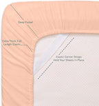 6 Piece Bed Sheet Set, Full, Peach