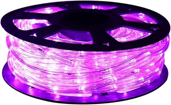 50ft 360 LED Purple Rope Lights, 110V Connectable Purple Led Strip Lights, Halloween Decoration Outdoor Lights for Deck, Patio, Pool, Camping, Landscape, Bedroom, Christmas Decor