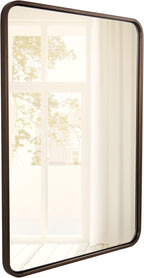 ANDY STAR 24x32 INCH Bronze Bathroom Mirror, Rounded Rectangle Oil Rubbed Bronze Mirrors for Bathroom,Tube Metal Framed, 1’’ Deep Wall Mounted Vertically/Horizontal