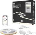 32.8ft COB Led Strip Light with Remote, 4000K Dimmable Bright Led COB Strip Light, White Continuous Led Strip Light for Mirror, Stair, Cabinet, Room