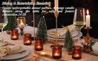 40Pcs Glass Votive Candle Holders, Amber Tea Light Candle Holders Vintage Fall Tealight Candle Holder Bulk for Autumn, Thanksgiving Table Centerpieces, Christmas Decor (Amber)