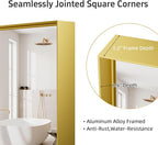 40x30 Inch Gold Bathroom Mirrors for Over Sink, Wall Mounted Mirror for Vanity Sink, Framed Wall Mirror, Rectangular Mirrors for Bathroom,Living Room, Bedroom Horizontal/Vertical