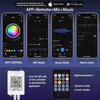 AILBTON Led Lights for Bedroom,100ft Led Light Strip Music Sync RGB Led Strip Lights Built-in Mic,Bluetooth App Control Led Room Lights with Remote,5050 RGB Rope Light