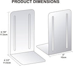 Acrimet Metal Bookends, Non-Skid Book Stand for Shelves, Heavy Duty Book Stopper, 6-7/8" H x 4" W x 4-1/2“ D, Purple, 1 Pair